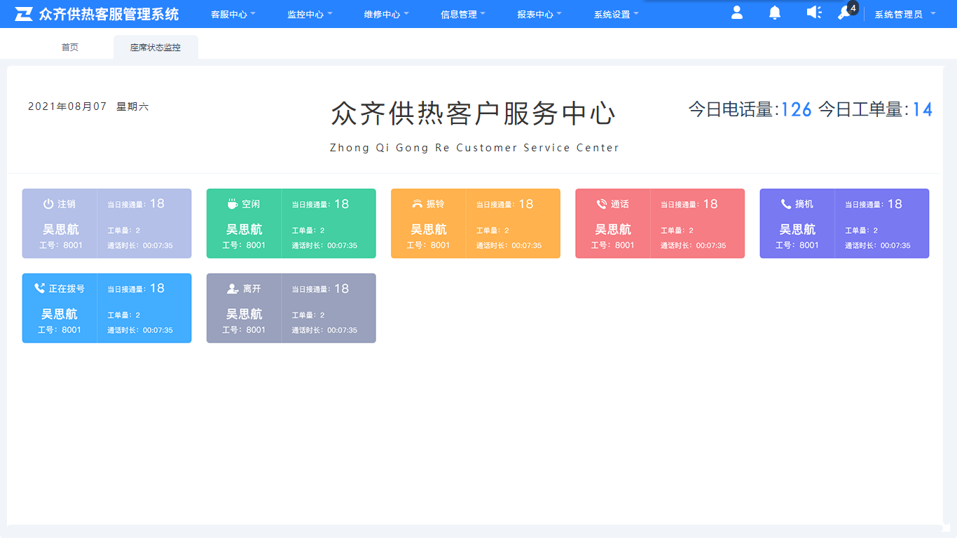 供热坐席监控